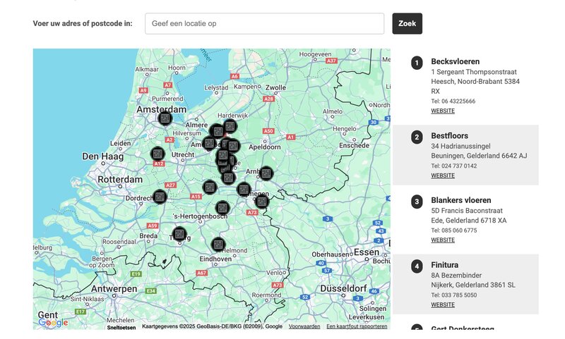 slimme dealerkaart op website